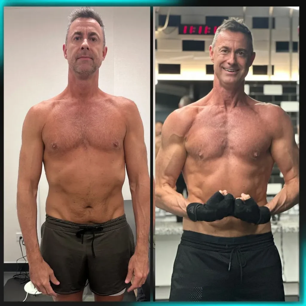 personal trainer London coaching older client strength training fat loss body transformation for adults over 40 in Central London gym session