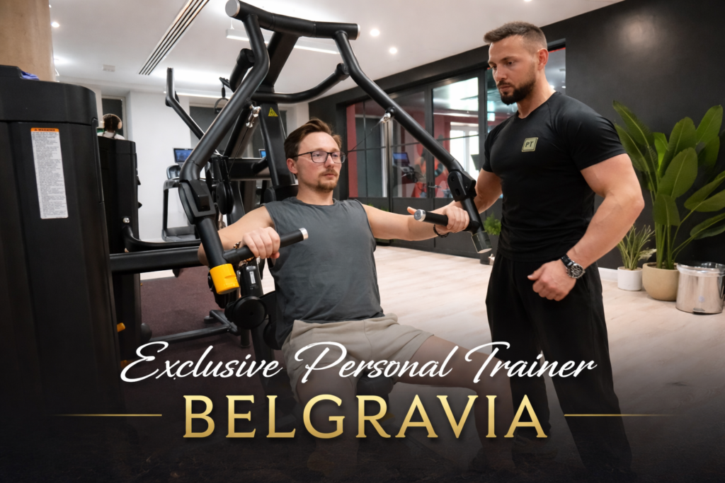 Private personal trainer coaching a client in Belgravia London