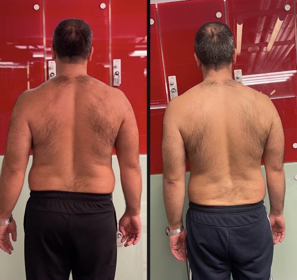 12 week fat loss transformation Westminster London before after fitness coaching results Zack Fitness