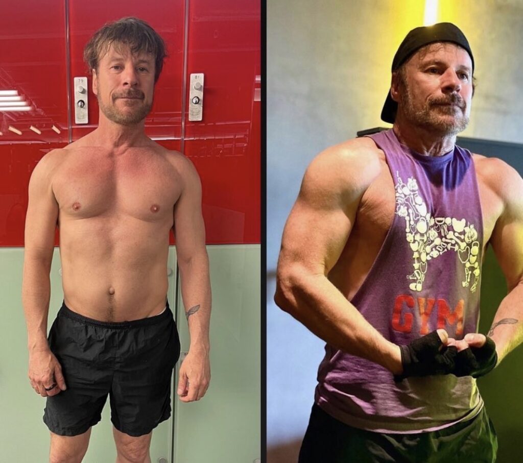 lean muscle gain transformation London before after male client hypertrophy training physique definition improvement